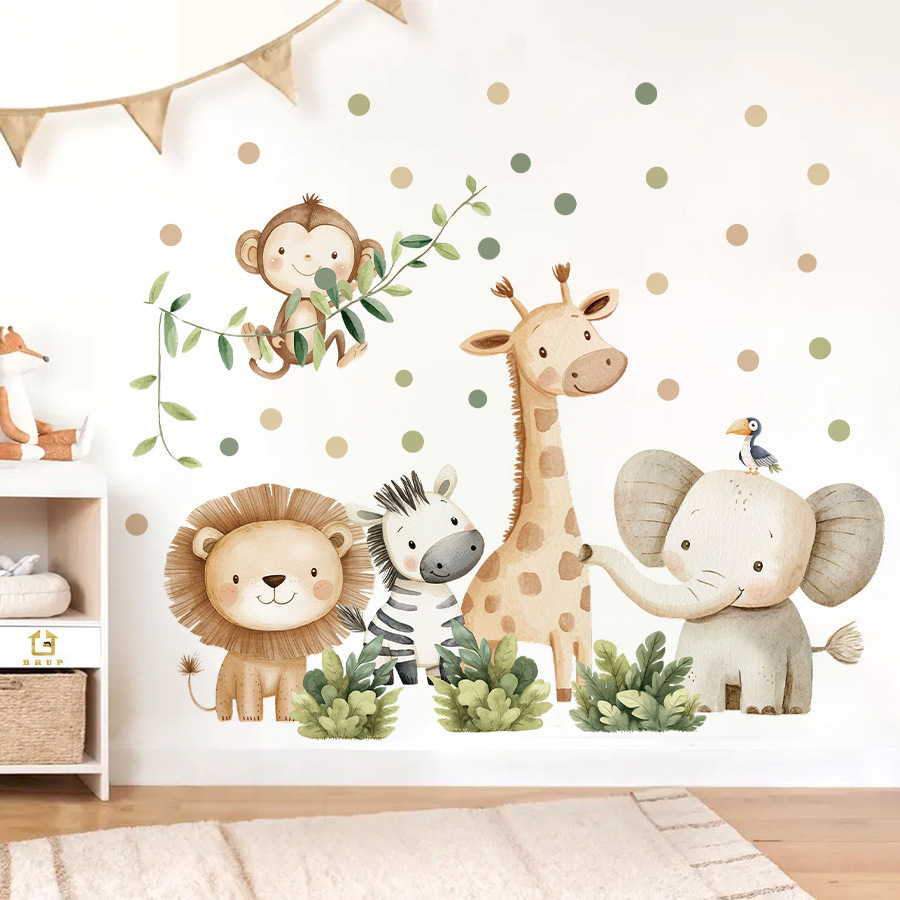 Baby Nursery Artwork - Boho Waldtiere Wandaufkleber für Kinderzimmer Jungen