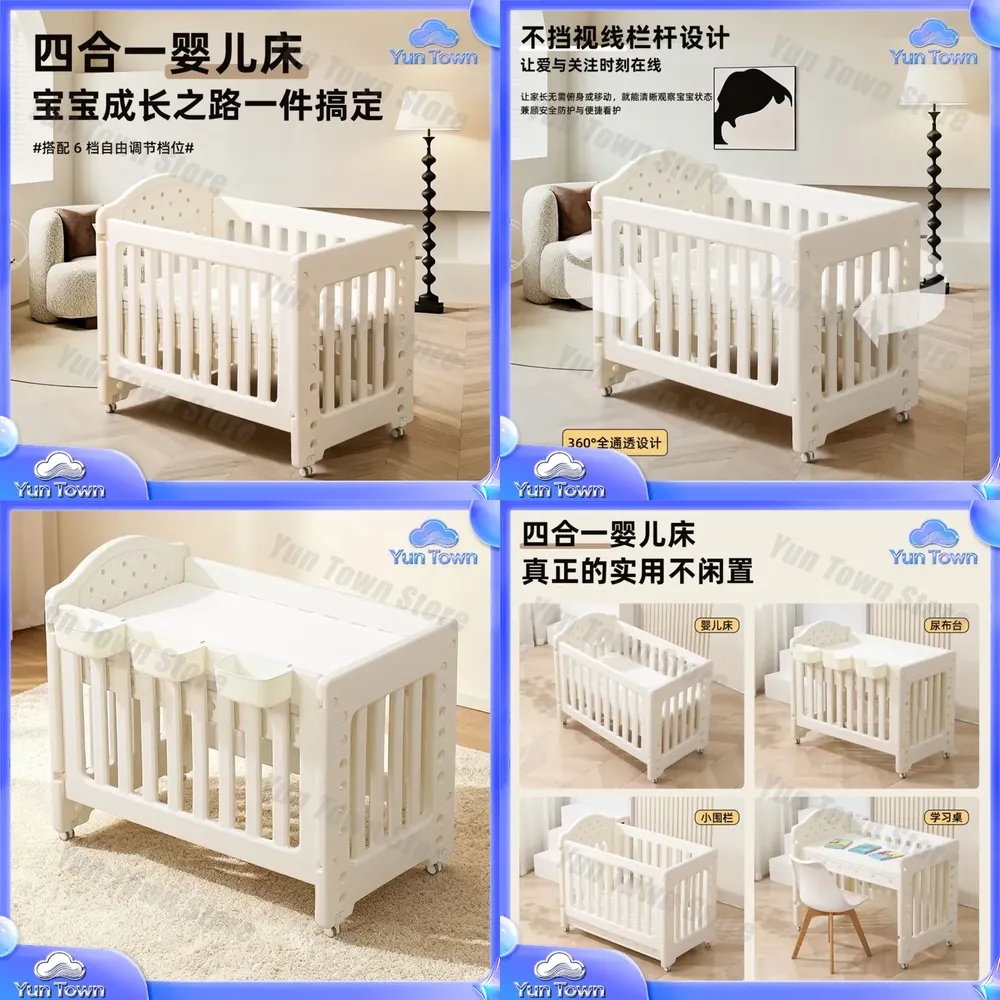 Baby Nursery With Queen Bed - Multifunktionales Kleines Mobiles Spezial-Babybett für Neugeborene,
