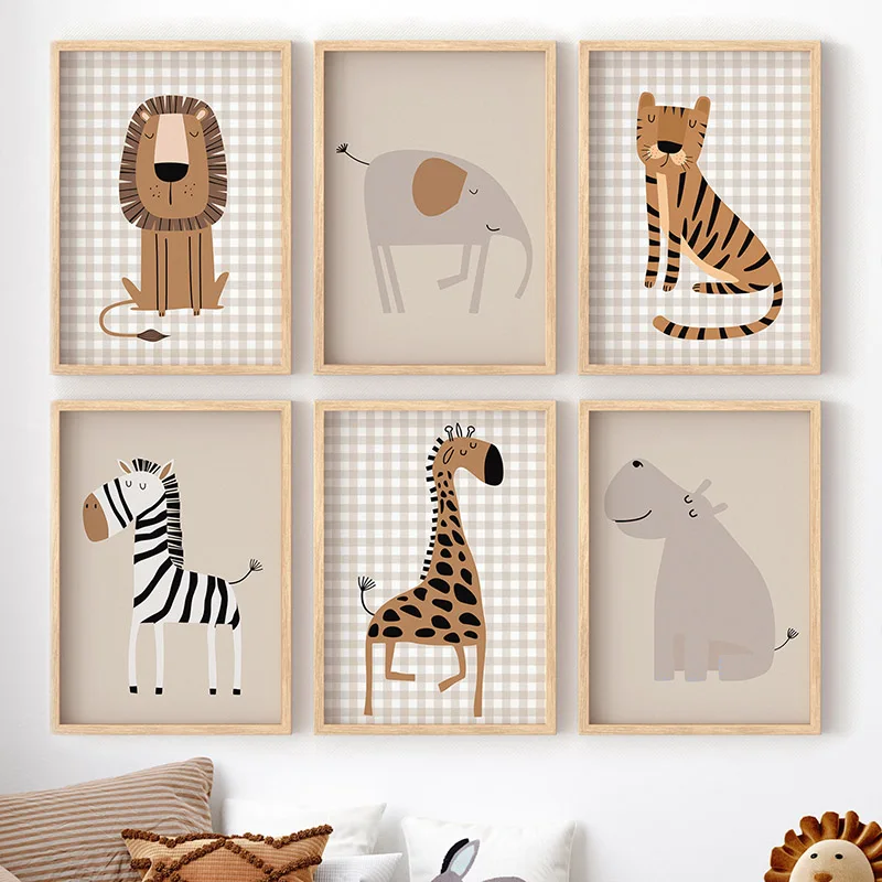 Baby Nursery Frames - (Kein Rahmen) Löwe, Tiger, Elefant, Giraffe,