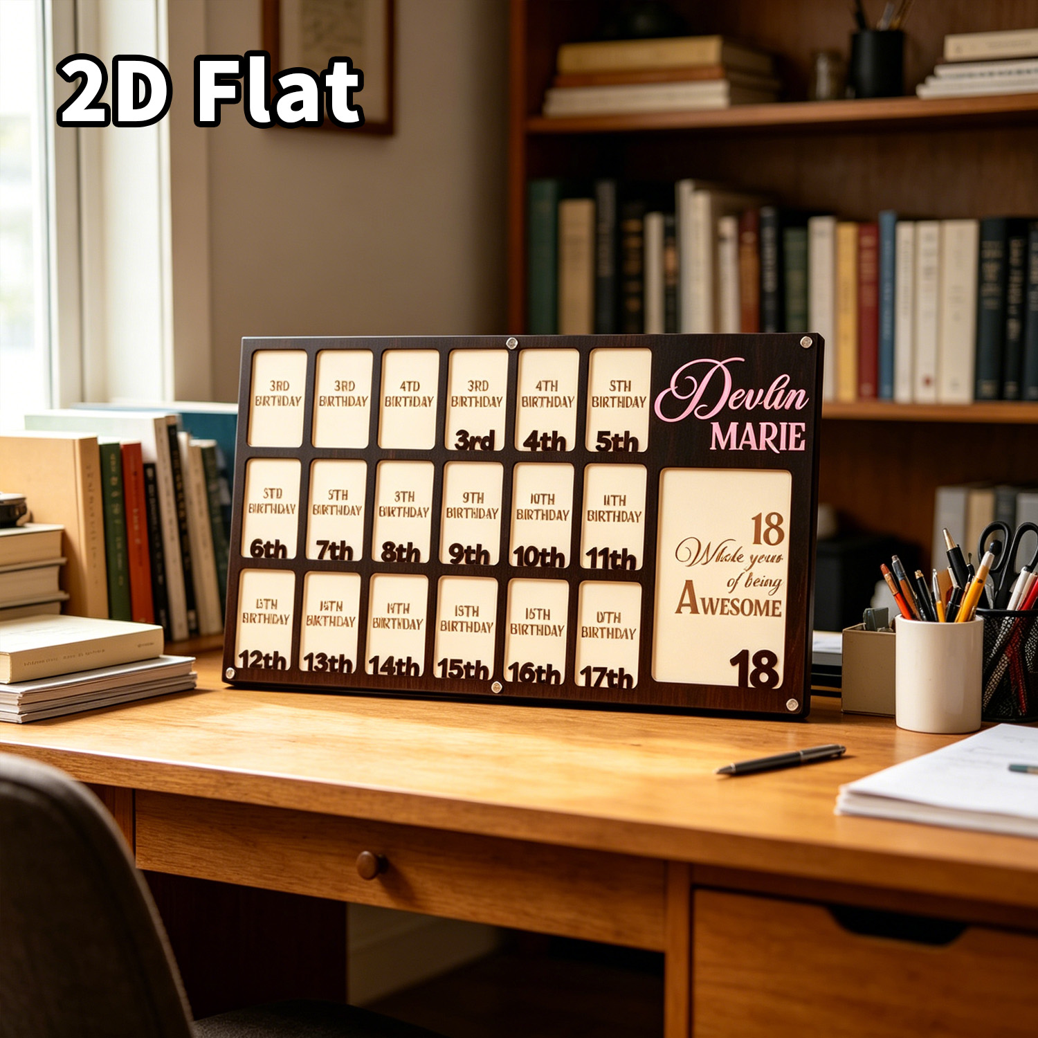 Baby Nursery Frames - 1 Stück Personalisierter Holz-Bilderrahmen, Wanddekoration für