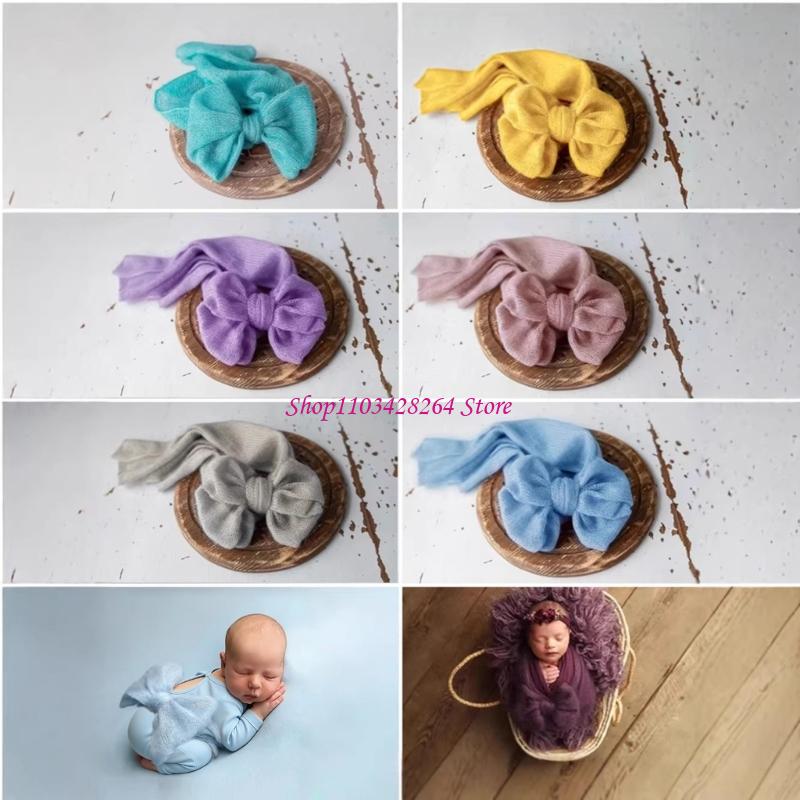 Baby Wrap Stretchy - Fotograf Essential Neugeborenen-Requisite, dehnbarer Umschlag, Strick-Baby-Fotografie-Umschlagdecke