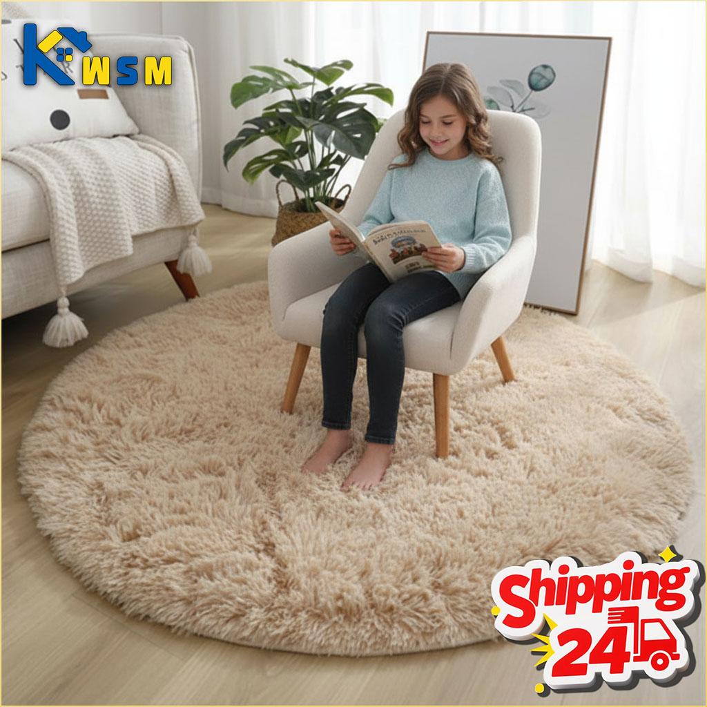 Baby Nursery Mat - Superweicher, flauschiger, runder Teppich aus Plüsch