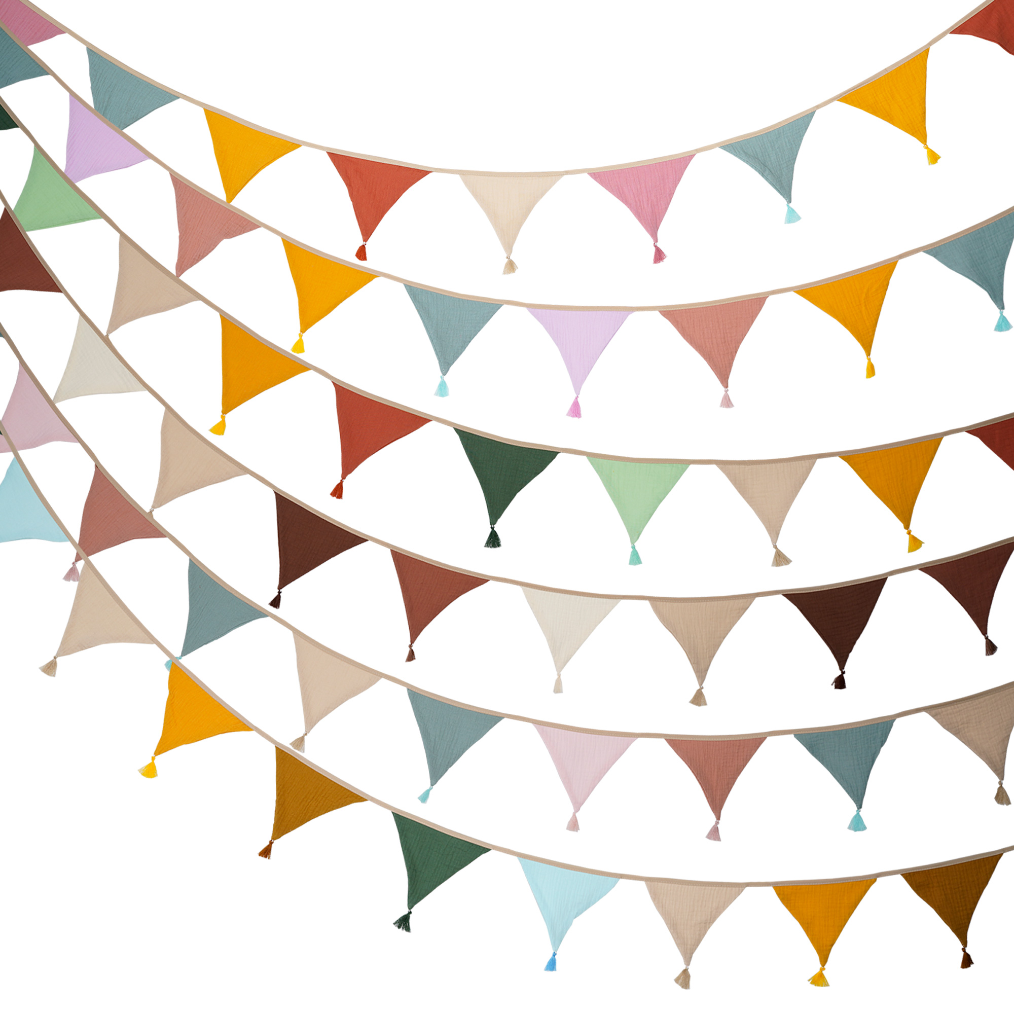 Baby Nursery Artwork - 2,6 m/8,5 ft Stoff-Wimpelkette mit 10