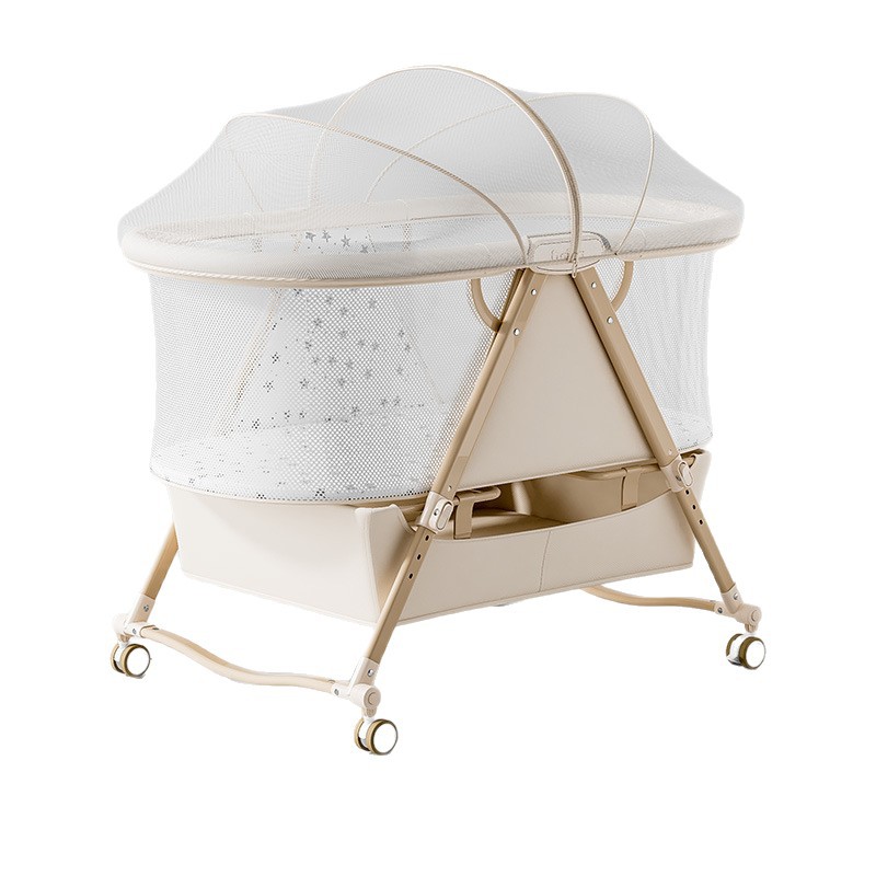 Baby Nursery With Queen Bed - Multifunktionales Indoor-Kinderbett, Beweglich, Tragbar, Faltbar, Verstellbar,
