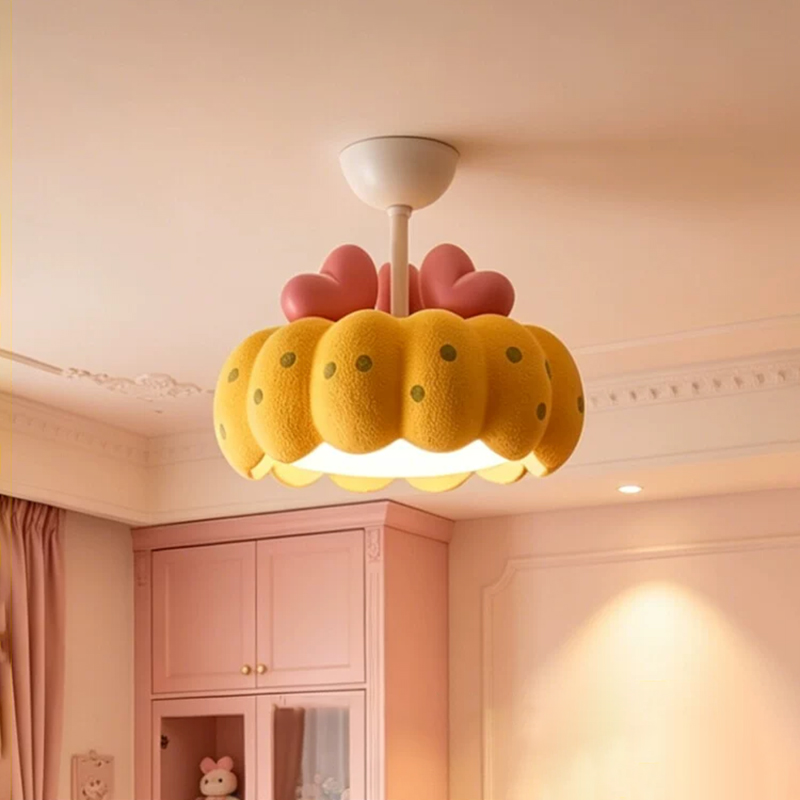 Baby Nursery Ceiling Light - Cremefarbene Kinderzimmer-Deckenleuchten LED-Kürbislampen aus Harz Warme