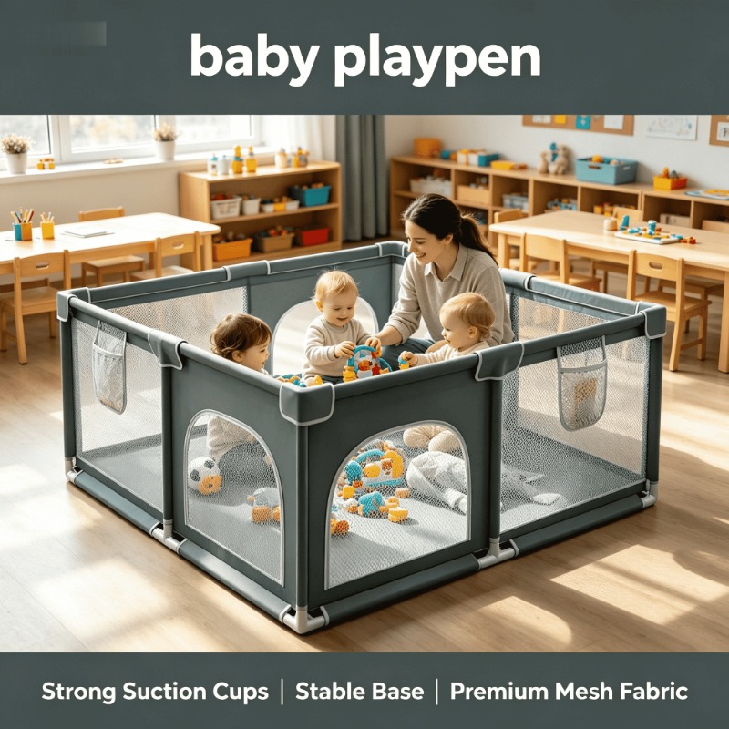 Baby Nursery Mat - Tragbarer, faltbarer Sicherheits-Laufstall für Kleinkinder, Indoor-