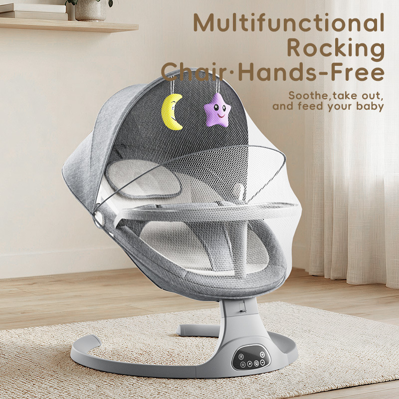 Baby Nursery Rocking Chair - Elektrischer Babywippenstuhl, Beruhigende Wiege für Neugeborene,