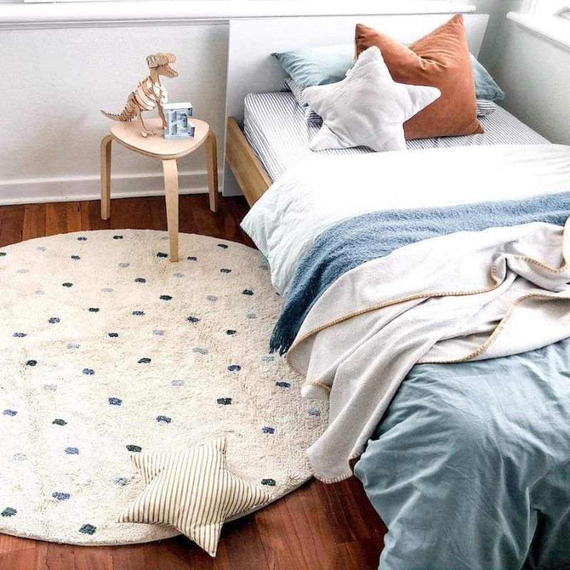 Baby Nursery Mat - Punkt flauschigen Teppich Wohnzimmer Runde haarige
