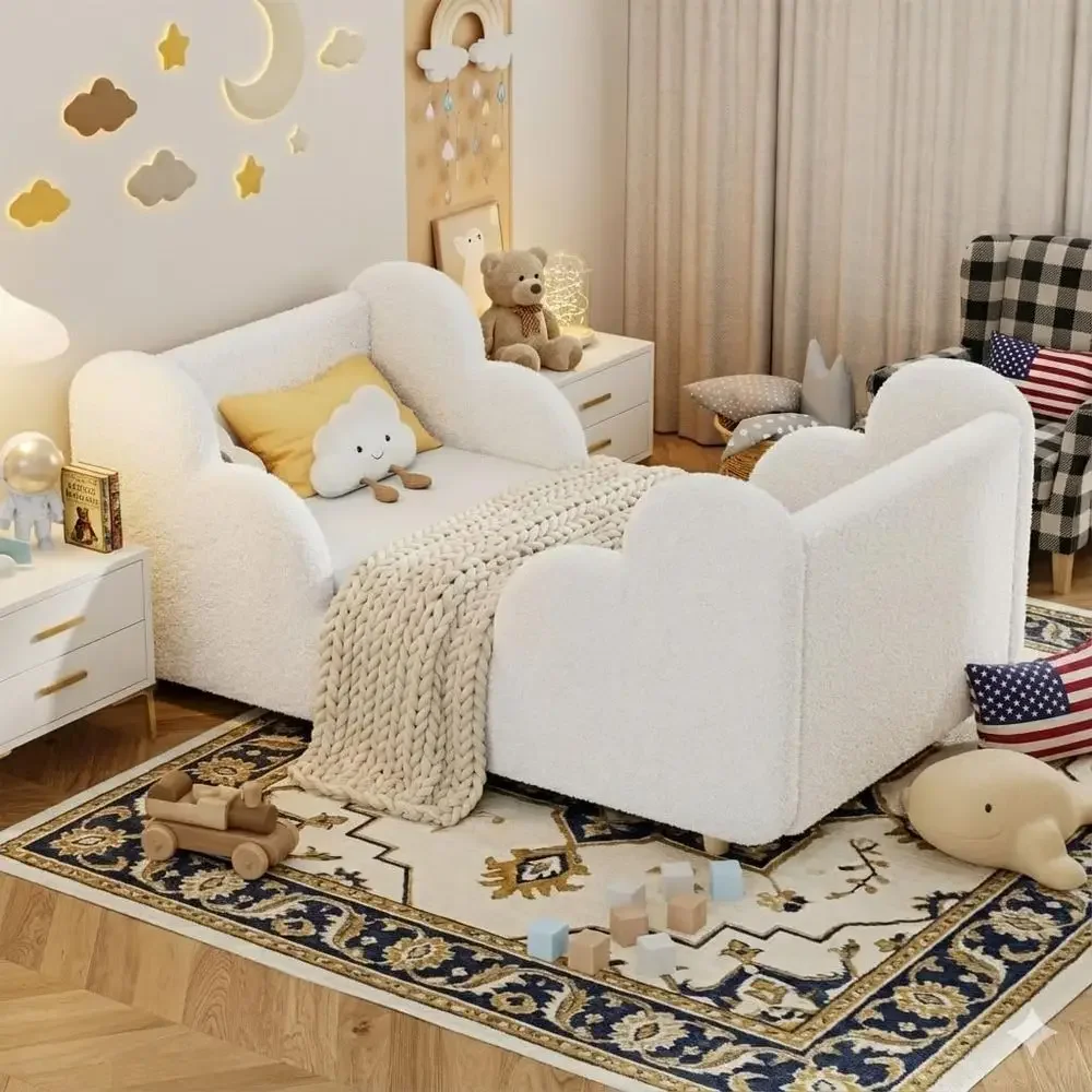 Bed Rail Toddler - Kleinkind-Bett mit Seitengittern, Unisex-Design, Weißes Bodenstehendes
