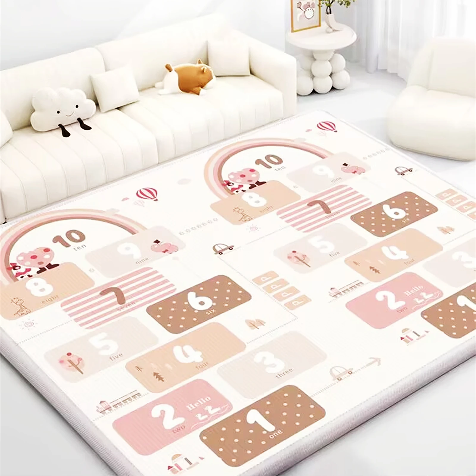 Baby Nursery Mat - Verdickte 1/0,5 cm dicke Kindermuster-Spielmatte, pädagogische