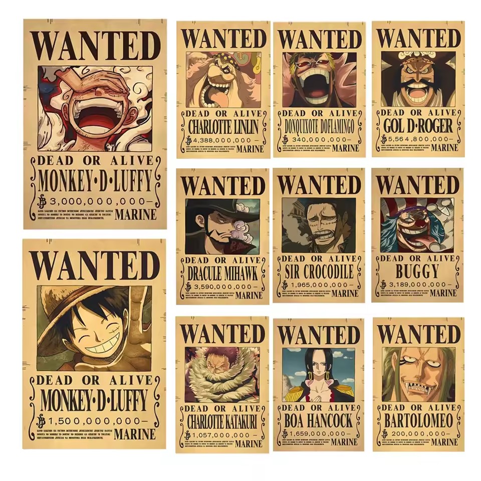 Baby Nursery Wall Decals - Anime One Piece Wanted-Plakate Luffy Gear