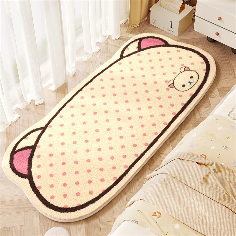 Baby Nursery Mat - Kawaii Rilakkuma Plüschteppich, gemütliche Schlafzimmer-Bettvorleger für