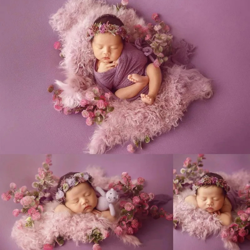 Baby Wrap Stretchy - Lila Töne Neugeborenen Fotografie Requisiten Dehnbare