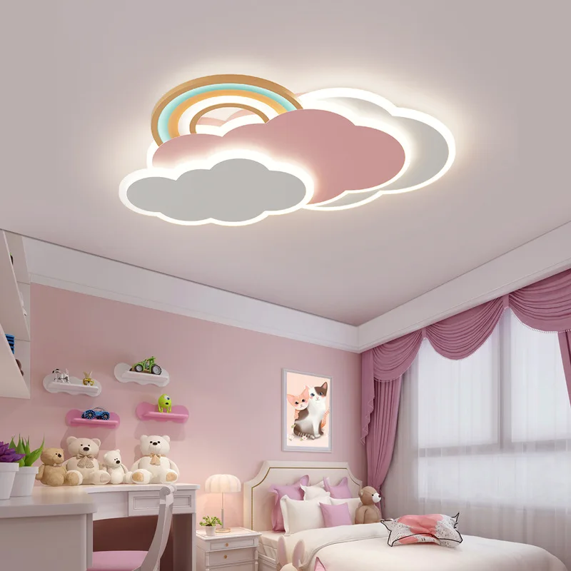 Baby Nursery Ceiling Light - Regenbogen Wolke Deckenleuchten Rosa Mädchen Schlafzimmer