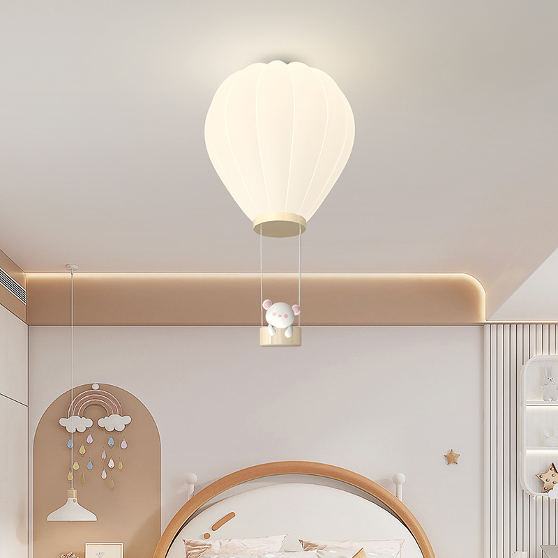 Baby Nursery Ceiling Light - Cremefarbene Kinderzimmer-Deckenleuchten Weiße Heißluftballon-Leuchte Kreative Babyzimmer