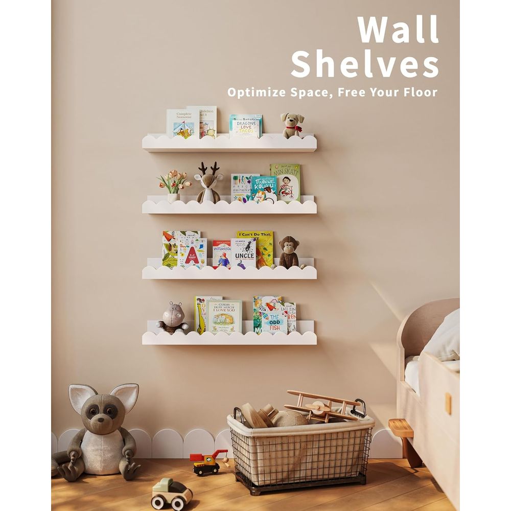 4er-Pack Weiße Schwebende Rega – Baby Nursery Floating Shelves Bewertung und Preis