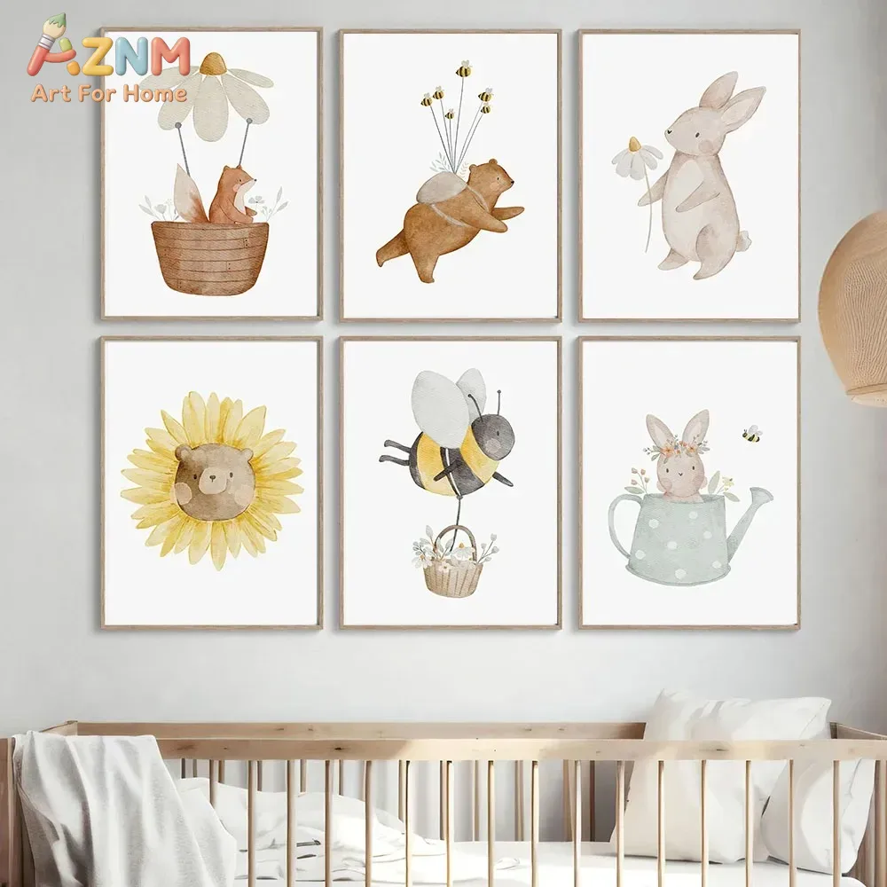 AZNM Aquarell-Bär-Fuchs-Tier-L – Baby Nursery Frames Bewertung und Preis