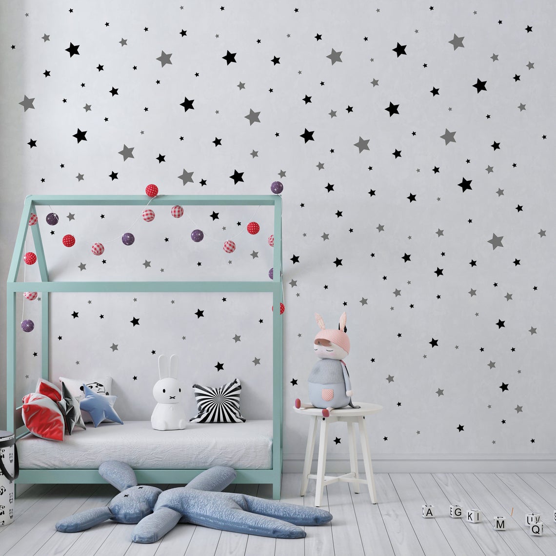 Cartoon 65Pcs Stern Wand Aufkl – Baby Nursery Artwork Bewertung und Preis