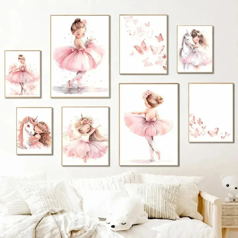 Rosa Ballerina Mädchen Einhorn – Baby Nursery Frames Bewertung und Preis