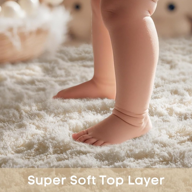 Runder cremeweißer Teppich, we – Baby Nursery Mat Bewertung und Preis