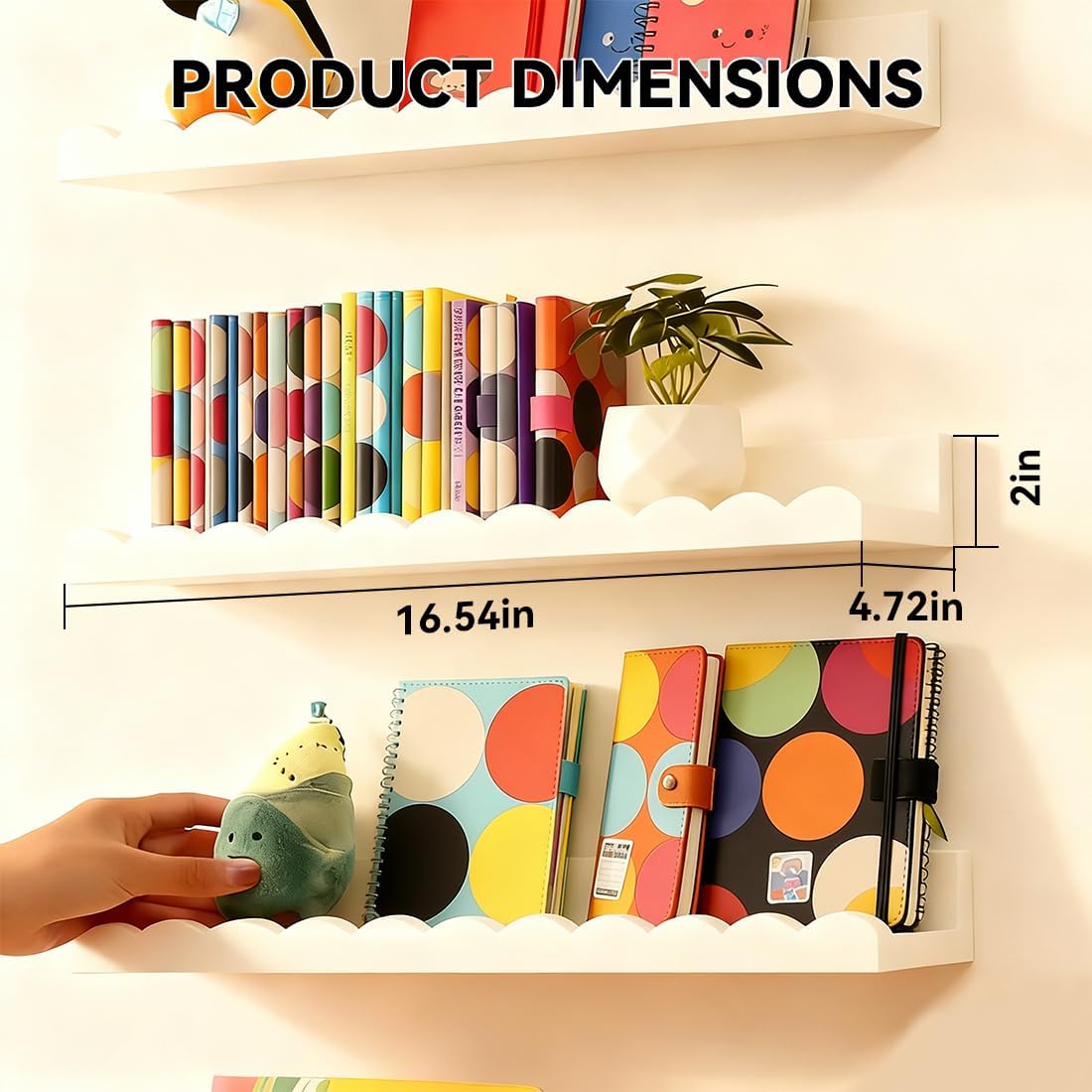 Set aus 4 weißen, gewellten, s – Baby Nursery Floating Shelves Bewertung und Preis
