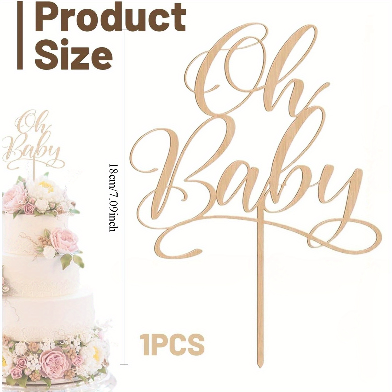 1 Stück oh Baby – Kuchenaufsat – Baby Nursery Artwork Bewertung und Preis