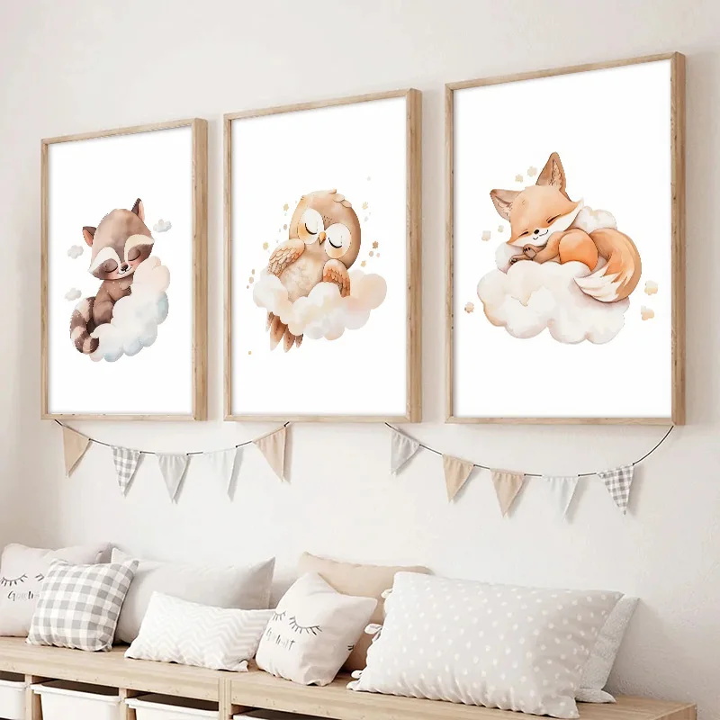 Wandkunst Niedlicher Waschbär  – Baby Nursery Frames Bewertung und Preis