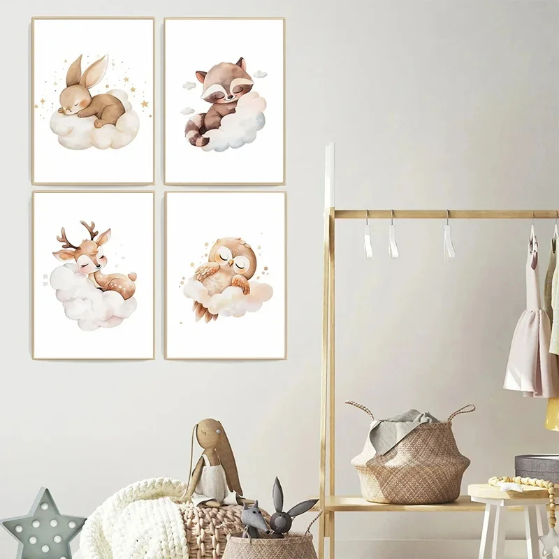 Cartoon Wolke Tier Leinwand Ma – Baby Nursery Frames Bewertung und Preis