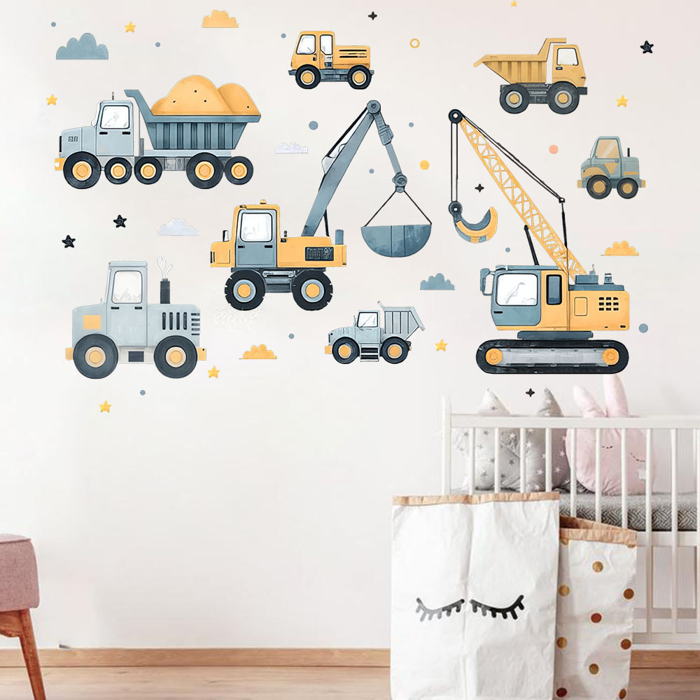 Cartoon Bagger Fahrzeuge Set A – Baby Nursery Wall Decals Bewertung und Preis
