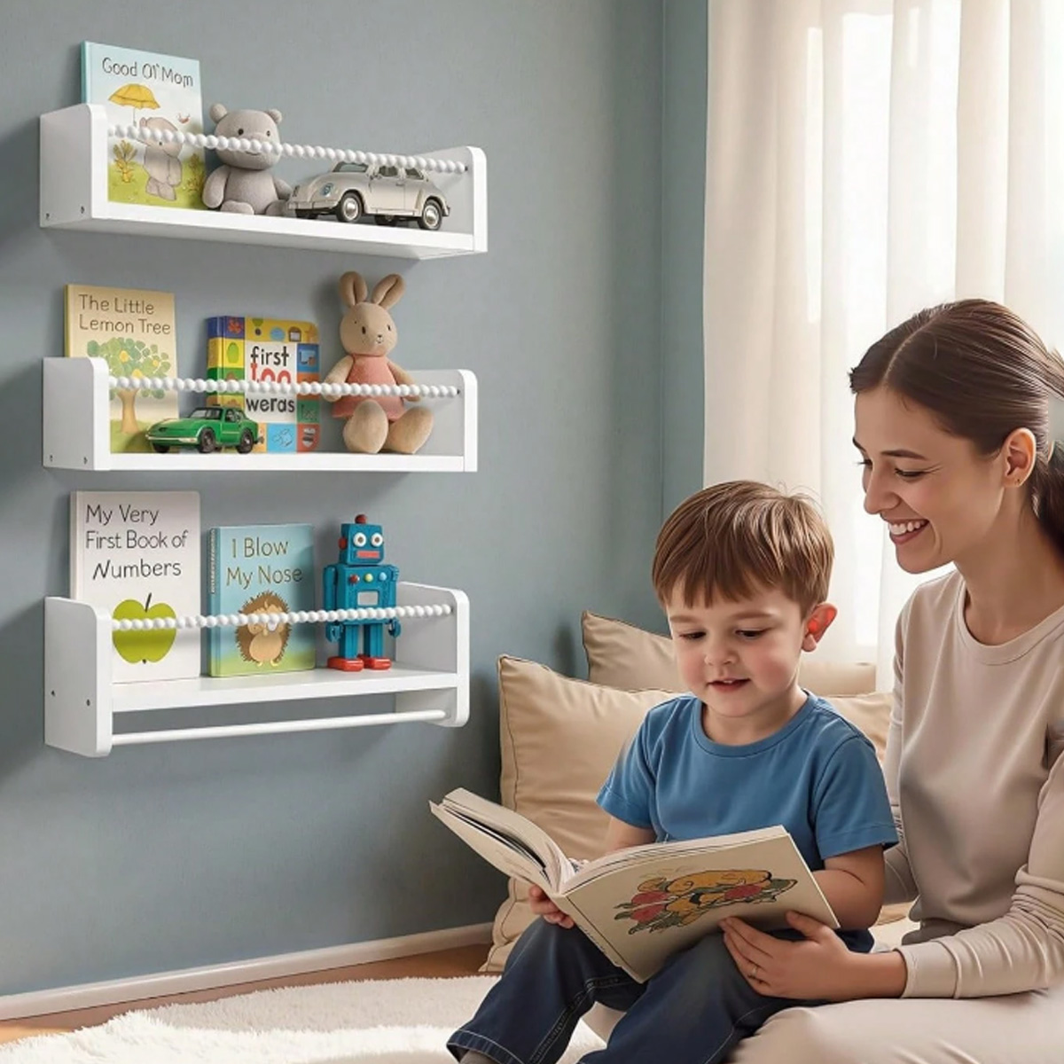 Kinderzimmer-Bücherregale, 40  – Baby Nursery Floating Shelves Bewertung und Preis
