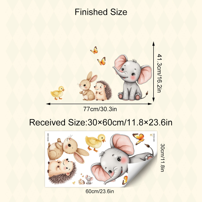 Cartoon-Tier-Wandaufkleber – E – Baby Nursery Wall Decals Bewertung und Preis