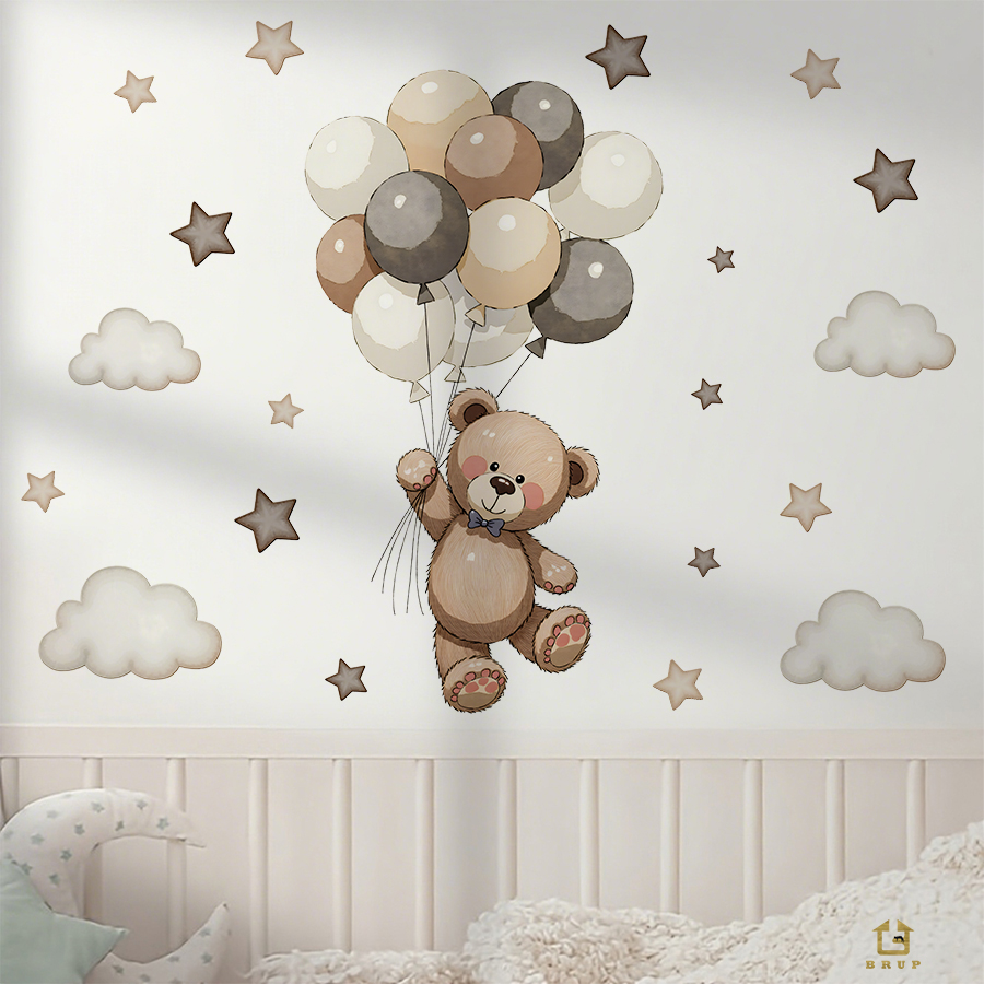 Entzückende Teddybär-Wandaufkl – Baby Nursery Artwork Bewertung und Preis