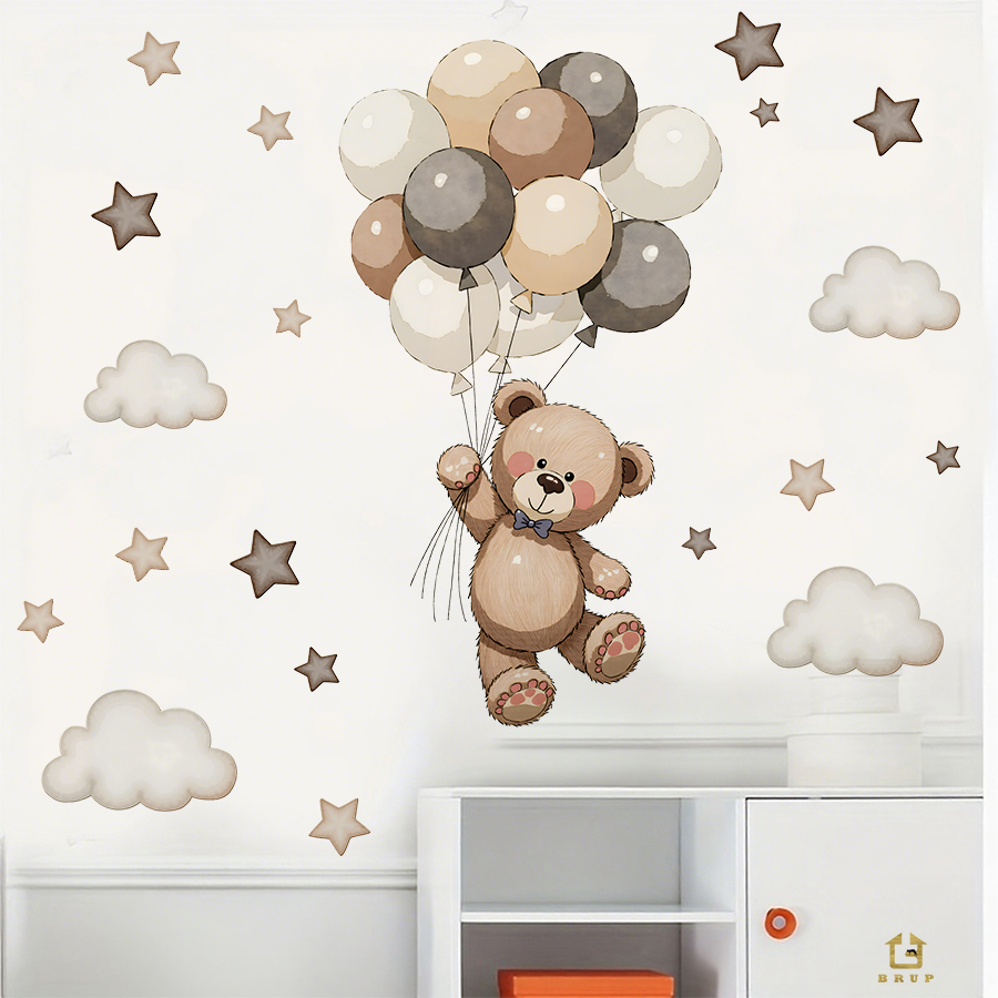 Entzückende Teddybär-Wandaufkl – Baby Nursery Artwork Bewertung und Preis