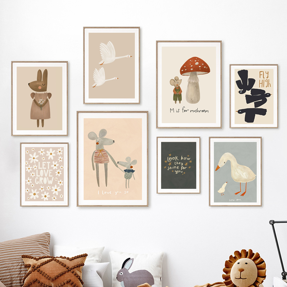 Boho Cartoon Kaninchen Maus Ga – Baby Nursery Frames Bewertung und Preis