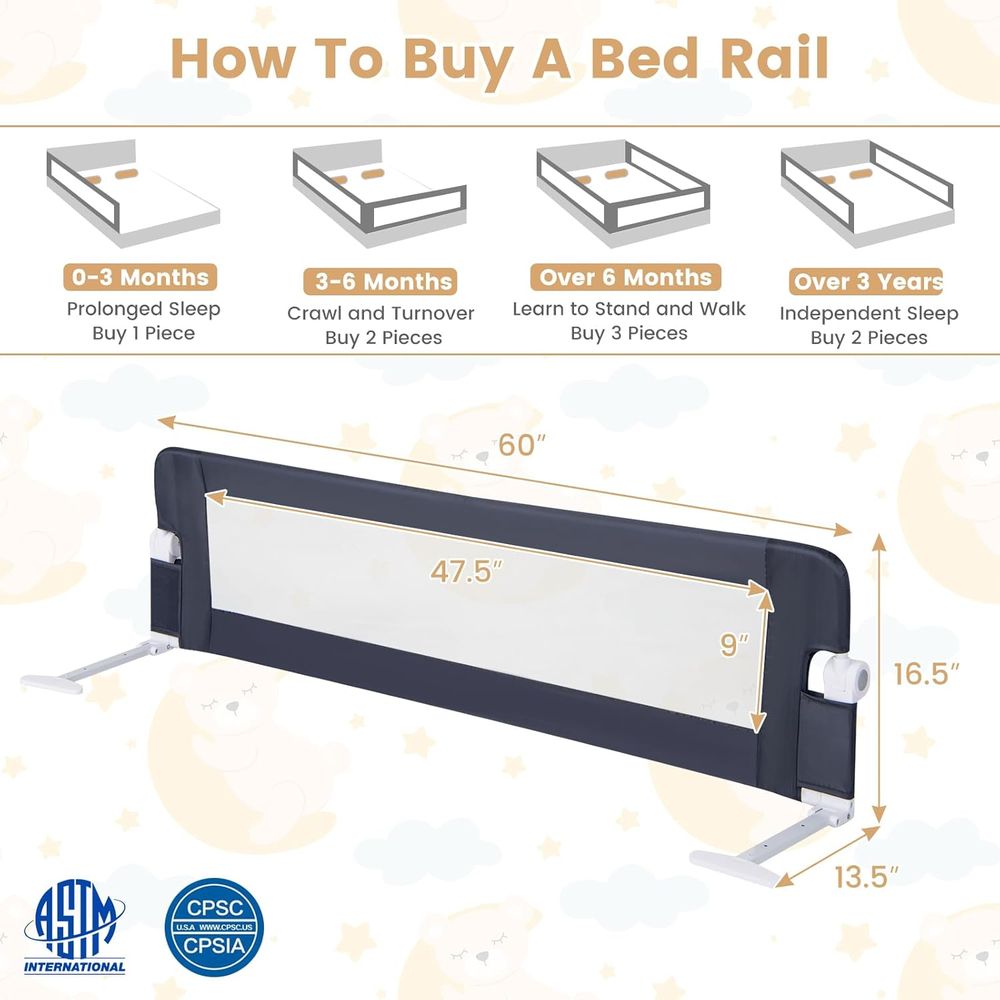 60-Zoll extra langes, tragbare – Bed Rail Toddler Bewertung und Preis