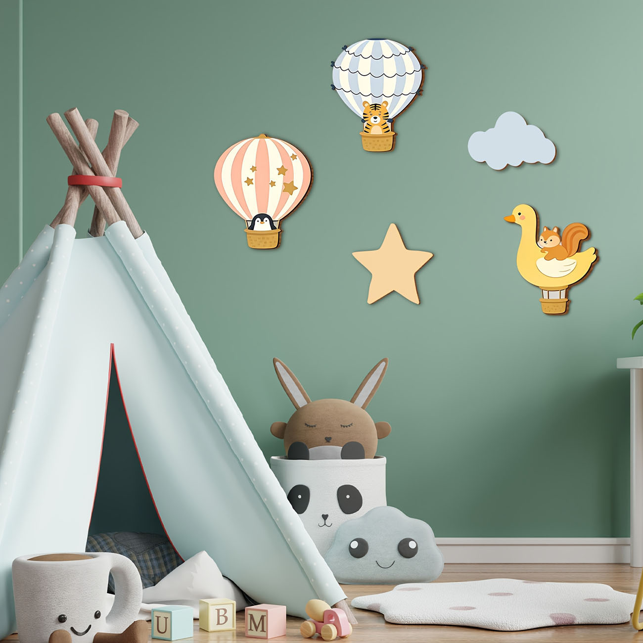 5 Stück Tierische Heißluftball – Baby Nursery Wall Decals Bewertung und Preis